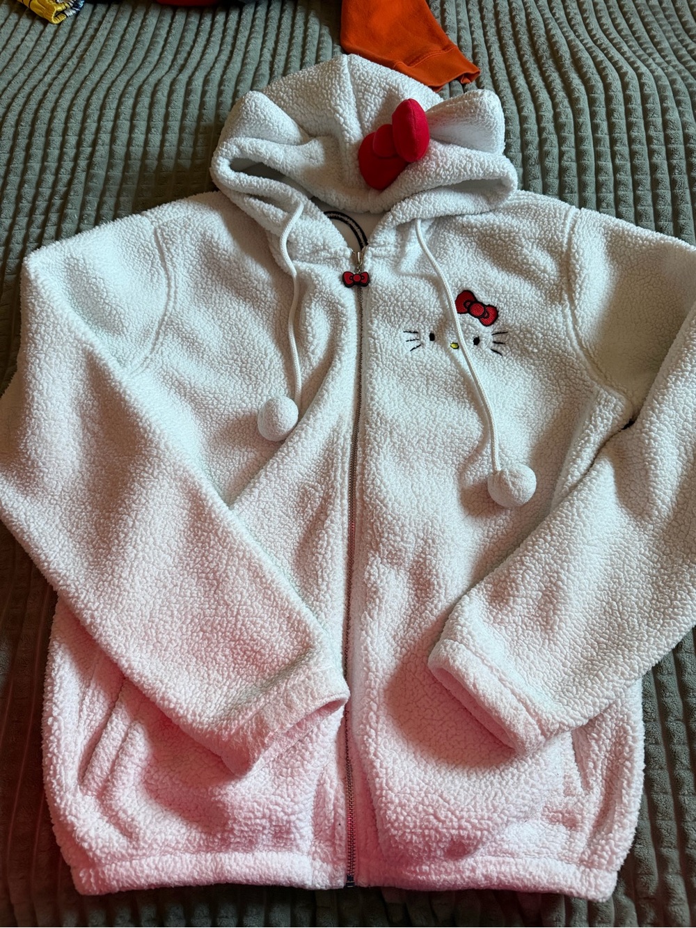 Hello Kitty White Sherpa Zip Hoodie
